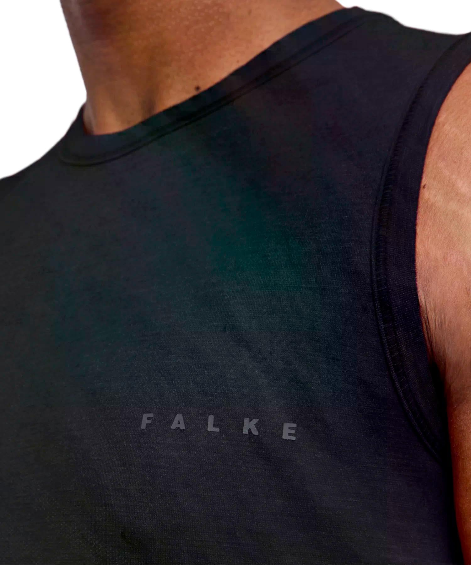 FALKE Mężczyźni Warstwa podstawowa (góra) Wool-Tech Light M S/l Sh wełna materiał funkcjonalny regulujące klimat 1 Sztuka, Czarny Black 3000, S
