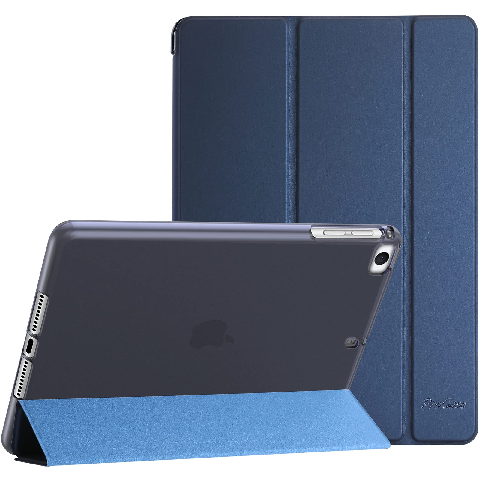 ProCase iPad Mini 5/4/3/2/1 Protective Case Tri-Fold Folio with Auto Sleep/Wake TPU Back Smart Cover with Stand Function Compatible Devices: 7.9" iPad Mini 5 (2019)/ Mini 4, Mini 1 2 3-Navy
