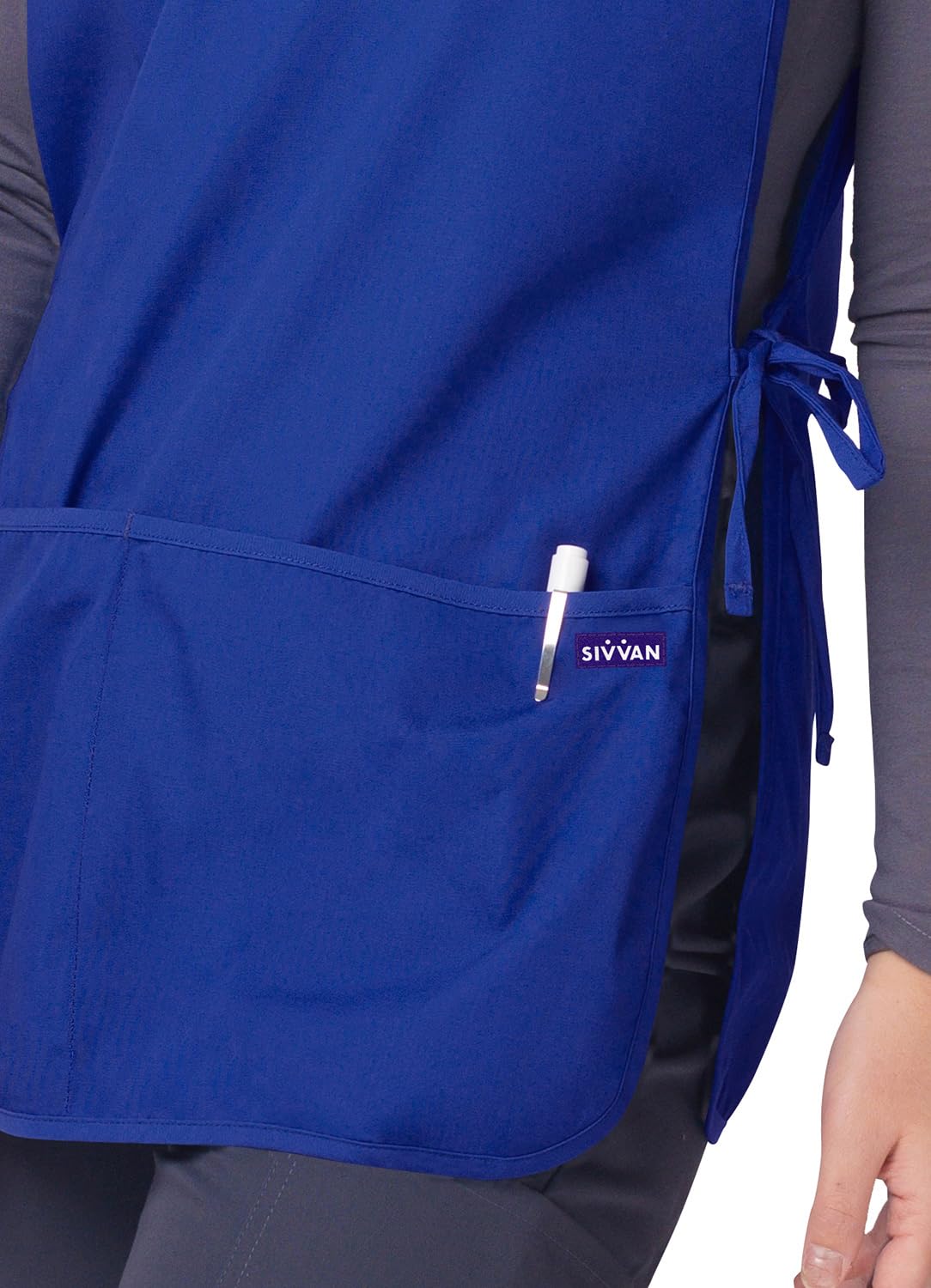 Sivvan Fartuch unisex – regulowane paski w talii, 2 głębokie kieszenie z przodu