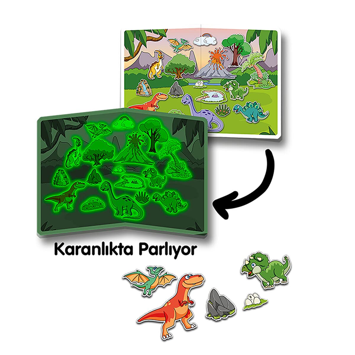 Dino World Manyetik Hikaye Oluşturma Kutu Oyunu
