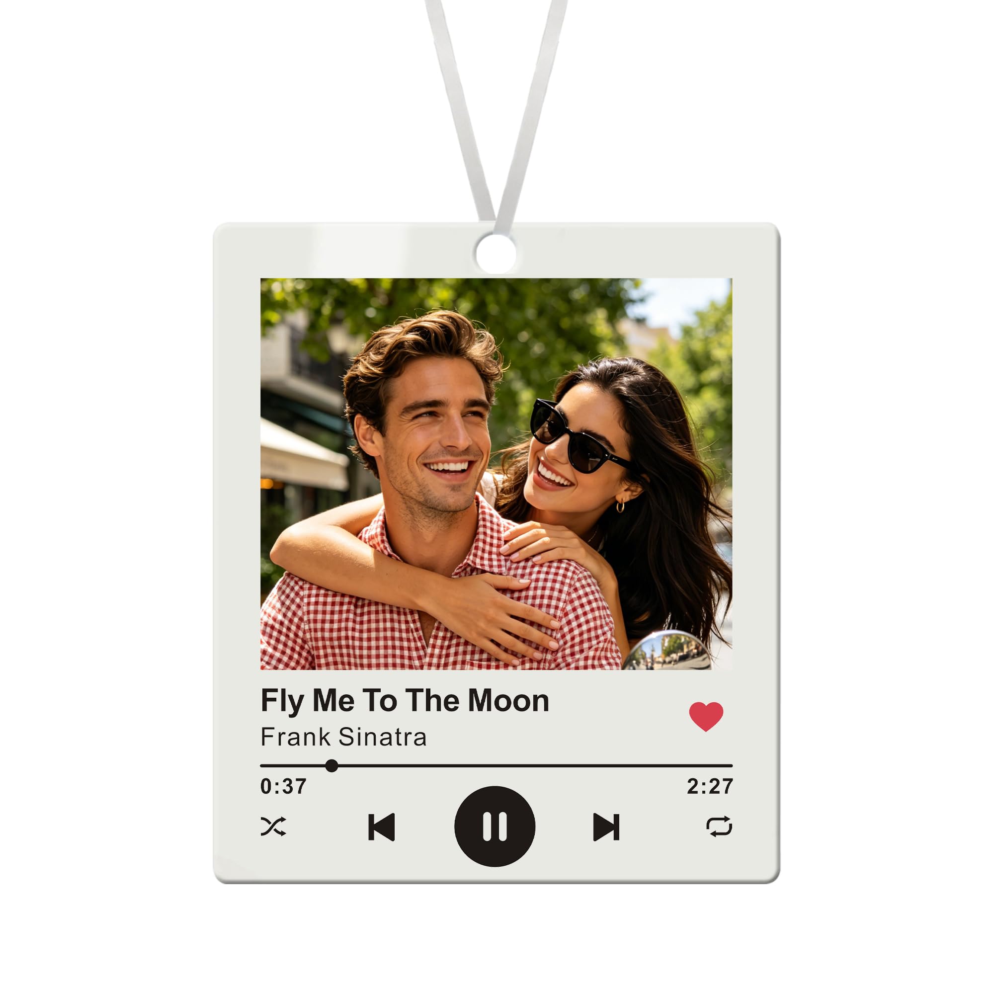 EDSG Personalised Music Photo Car Ornament, Acrylic Car Charm Hanging Ornament, Personalised Photo Gifts for Women, Men, Girlfriend, Boyfriend, Music Lovers, Birthday, Anniversary