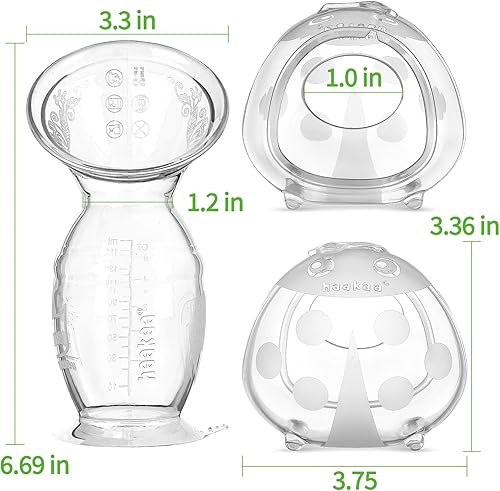 Miniatura 9 de haakaa Combo de extractor de leche manual de 5 onzas con base de succión y conchas de pecho