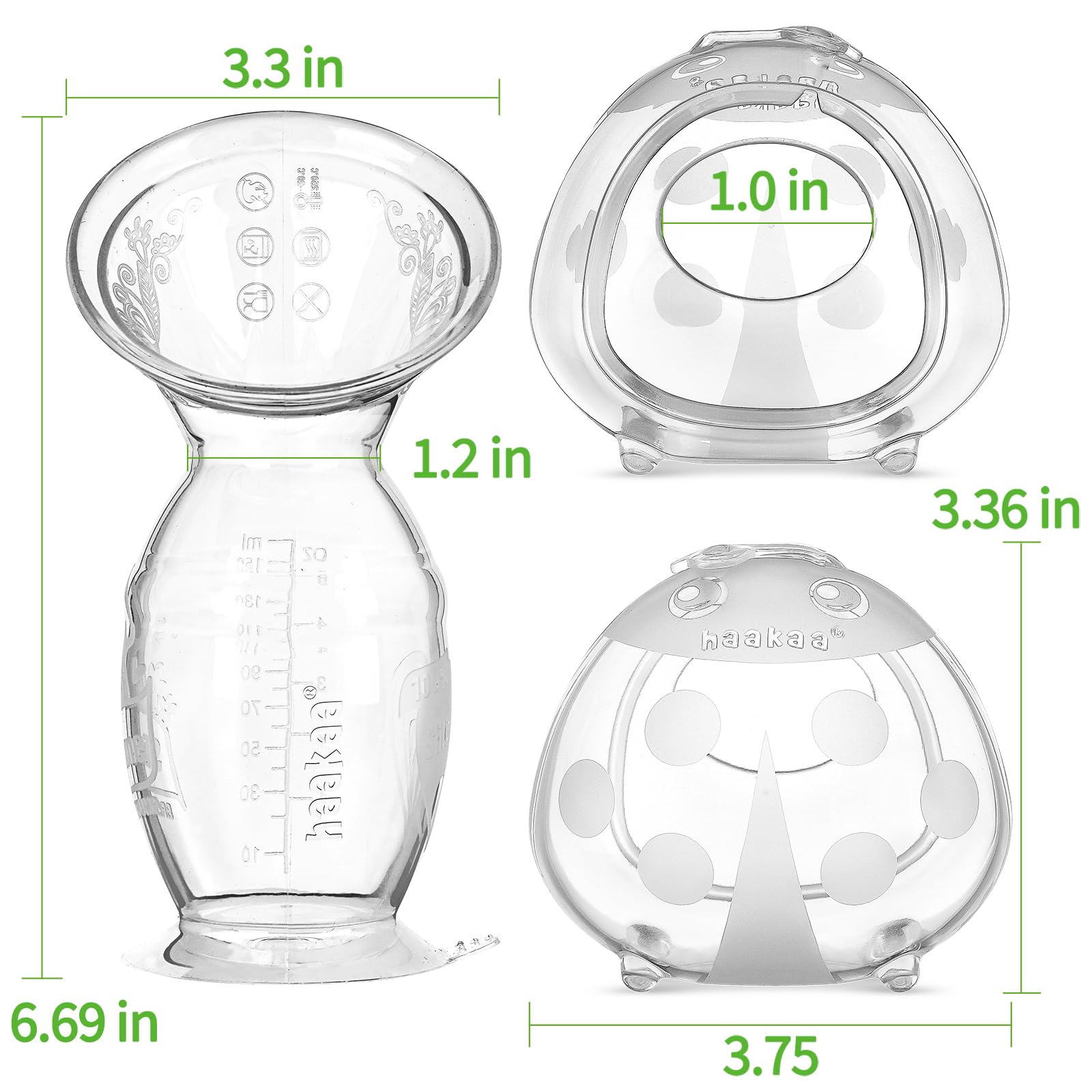 Haakaa 150 ml manuelle Milchpumpe mit Saugfuß und Milchauffänger