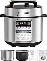 Fullwill Dual-Pot Electric Pressure Cooker 6+5QT (2026 Upgraded) - 12-in-1 Multi Cooker for Fast Pressure Cooking, Rice, Stew & Yogurt