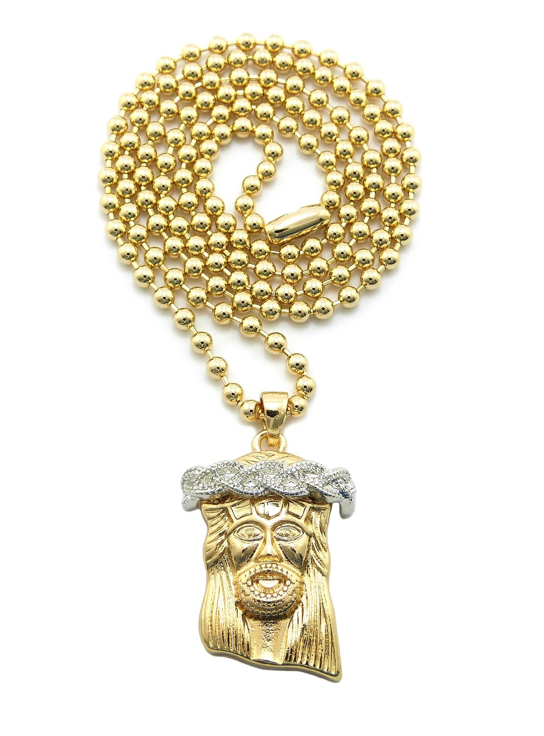 New JESUS Micro Pendant &27" Ball Chain Small Fashion Necklace MMP24T