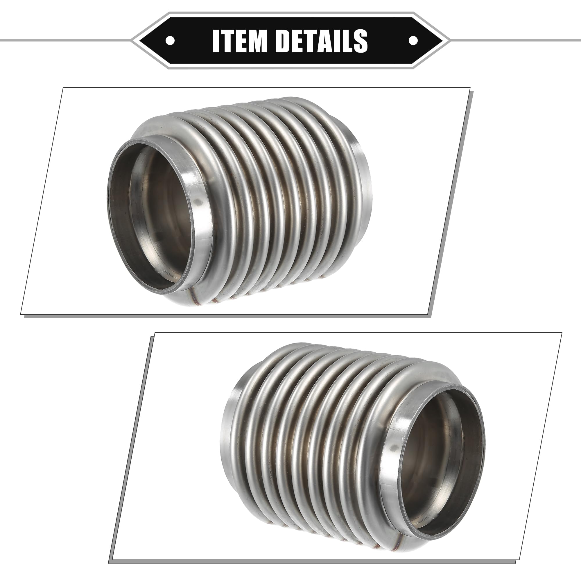 A ABSOPRO Auto Scarico Flessibile Tubo, 2.5"x3.94" Universale Inossidabile Acciaio
