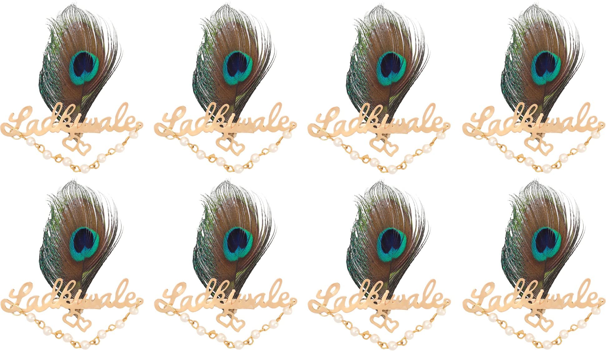 Kavya Fashion Gold Plated Ladkiwale Brouch/Brooch Pin with Peacock Feather for Marriage & Engagement Pack of 12 (B0CMQC2VLC) Amazon Price History, Amazon Price Tracker