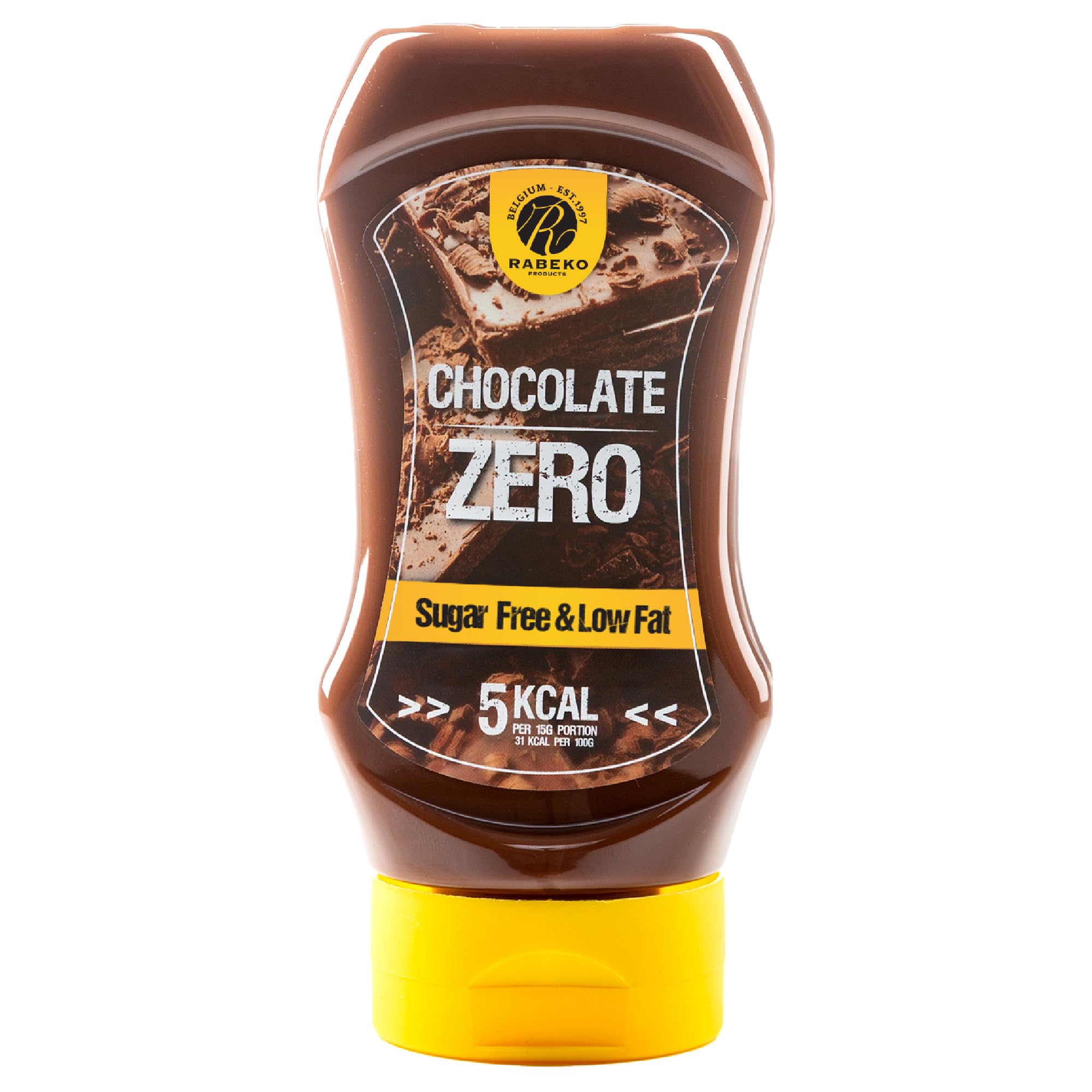 Rabeko Zero Sauce - Schokolade, 1 x 350ml ohne Zucker & wenig Fett - gesunde Low Carb Produkte kalorienreduziert fettreduziert für Salat, Frites,Burger,Grill - Gluten und Laktosefrei