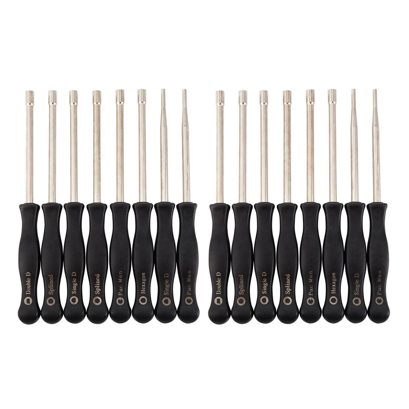 Jnchdghwa Silver & Black 16 Pcs Screwdriver Carburetor Adjustment Tool Single D Double D Hexagon Hex Socket Kit Set