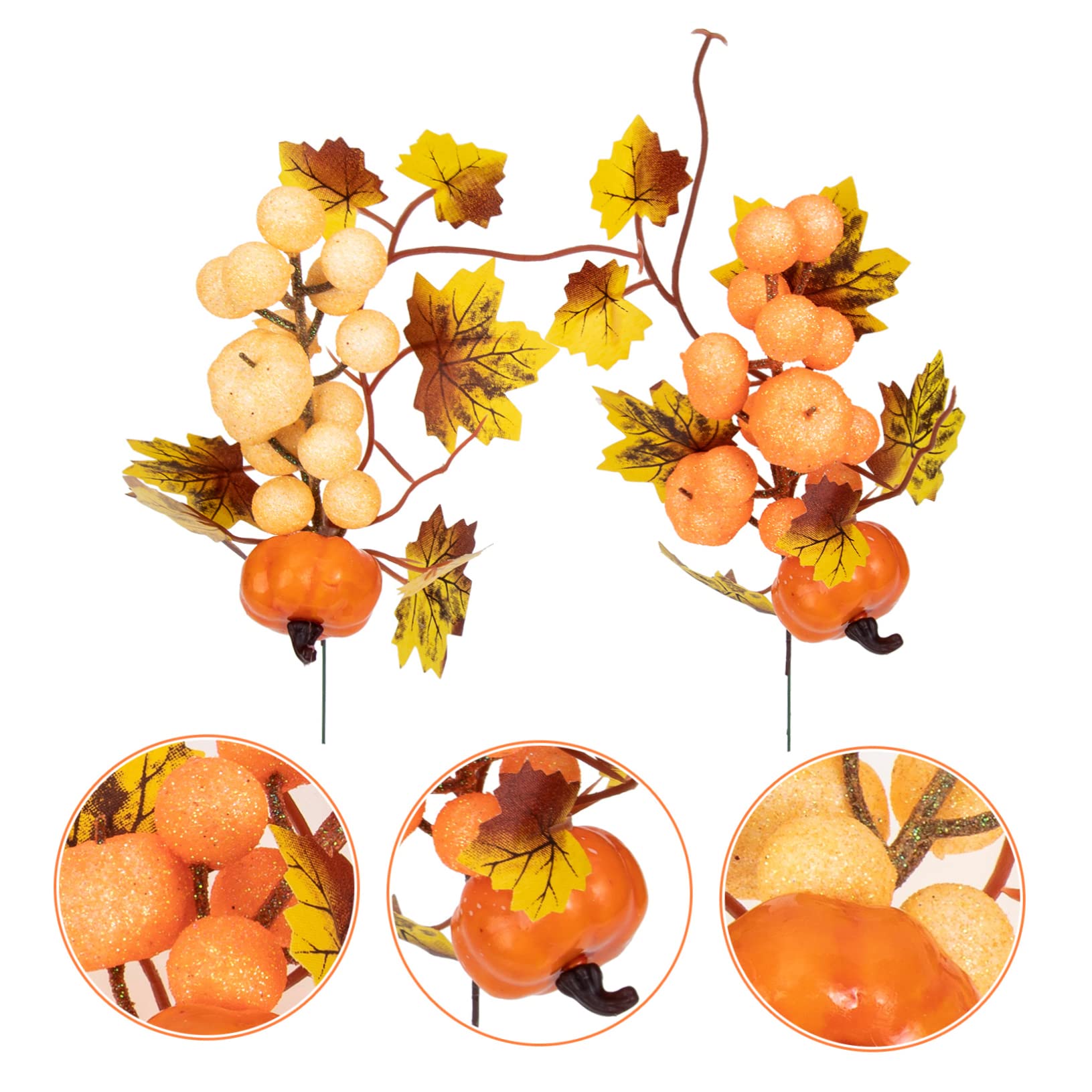 10 STK Ahornkürbiszweige Wohnkultur Künstliche Ahorn-Kürbis-Simulationszweige Herbst-Faux-Blatt Haushaltsdekoration Kunstpflanzen Zweig der Kürbispflanze Halloween Blätter
