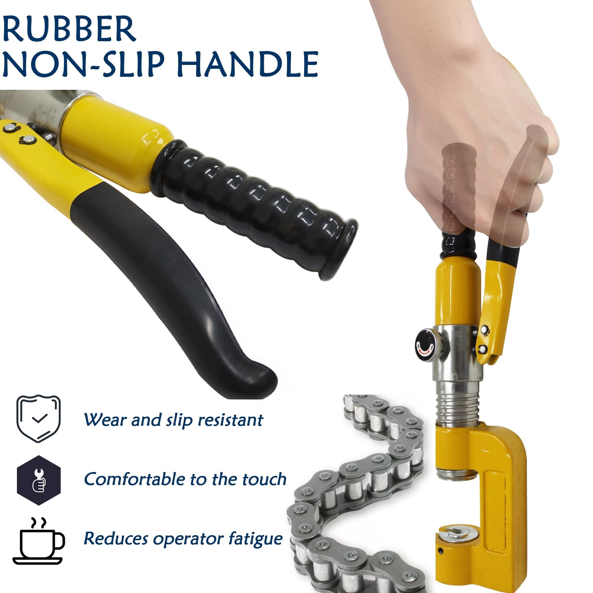 Hydrauliczny zestaw narzędzi do łamania łańcucha, pojemność 3 ton, rozmiar otworu 18-54 mm, zawiera kołki wypychacza do łańcuchów motocyklowych