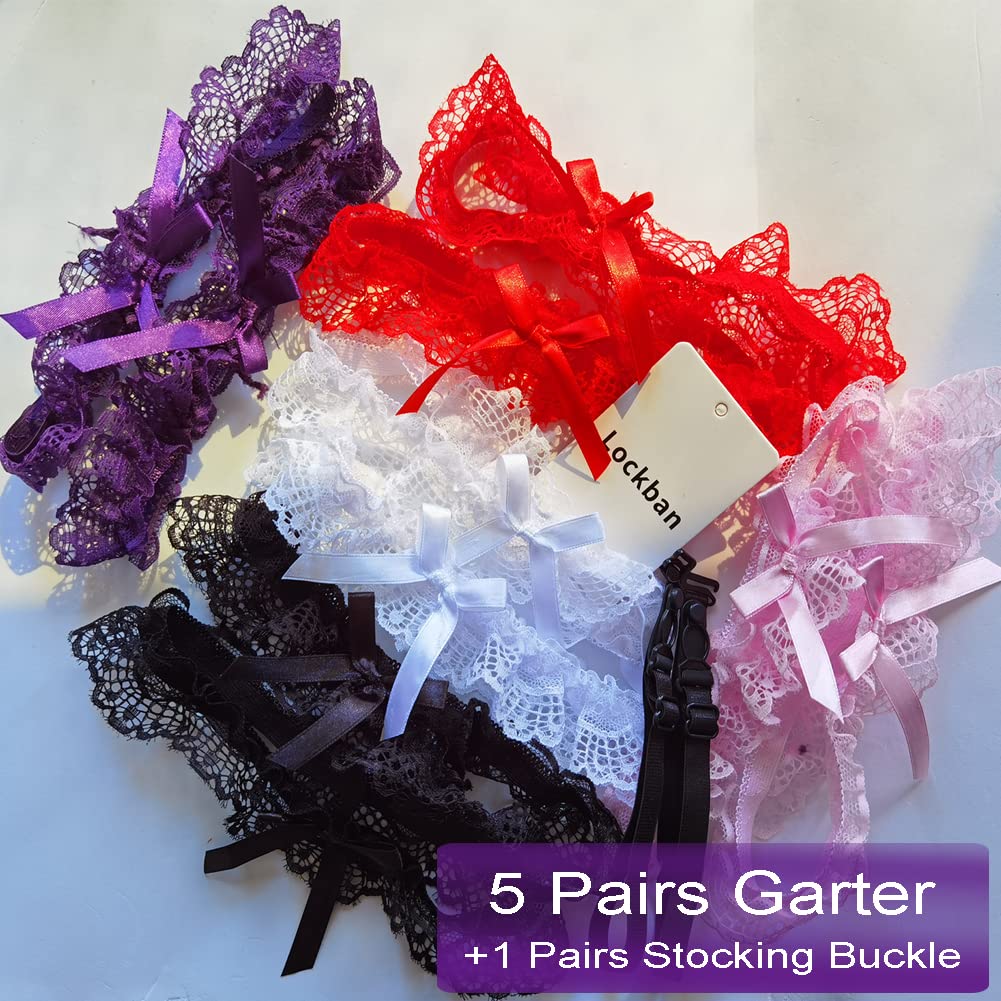 Lace Wedding Garter Bridal Lace Bowknot Garter Ribbon Belt Leg Ring for Women Girls Favor