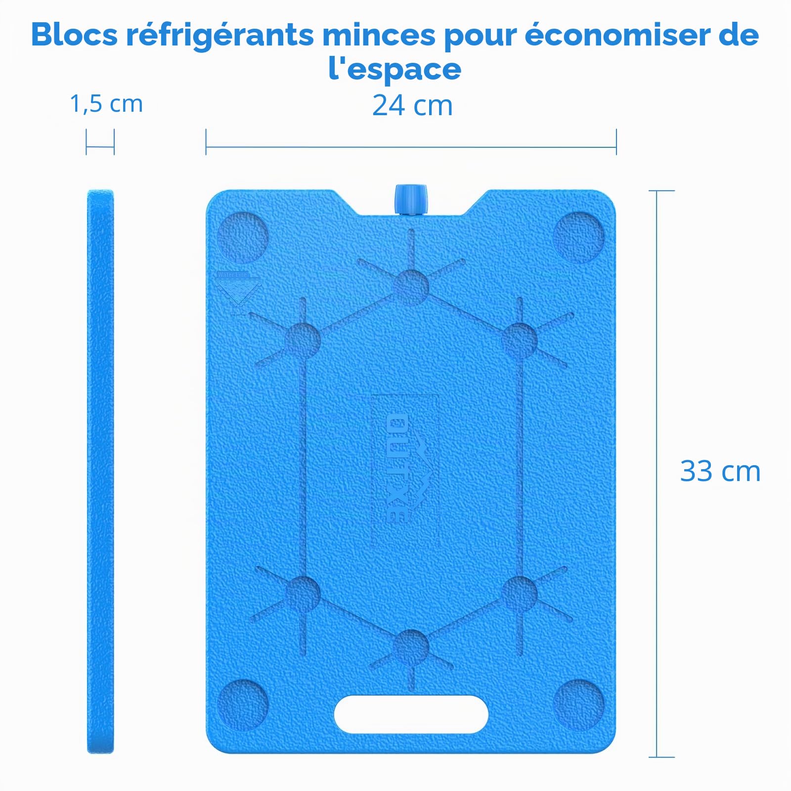 OUTXE Packs de glace pour refroidisseurs – Grand format – 25,4 x 33 cm, économiseur d'espace – Réutilisables, durables – Packs de congélation froide pour refroidisseurs et sacs fourre-tout pour garder