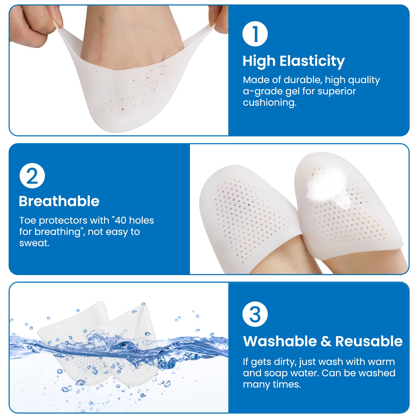 4 PCS Protezione Dita Piedi, Salvapunte in Silicone, Salvapunta per Scarpe a Punta Ballet e Danza Classica, Piede Suggerimento Manicotto