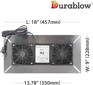 Durablow 220 CFM Air-Out Stainless Steel Crawl Space Vent Fan, Dual Fans, Foundation Vent, Radon Mitigation, for Crawl Space, Basement, with Freeze Protection Thermostat (Stainless steel, M2)