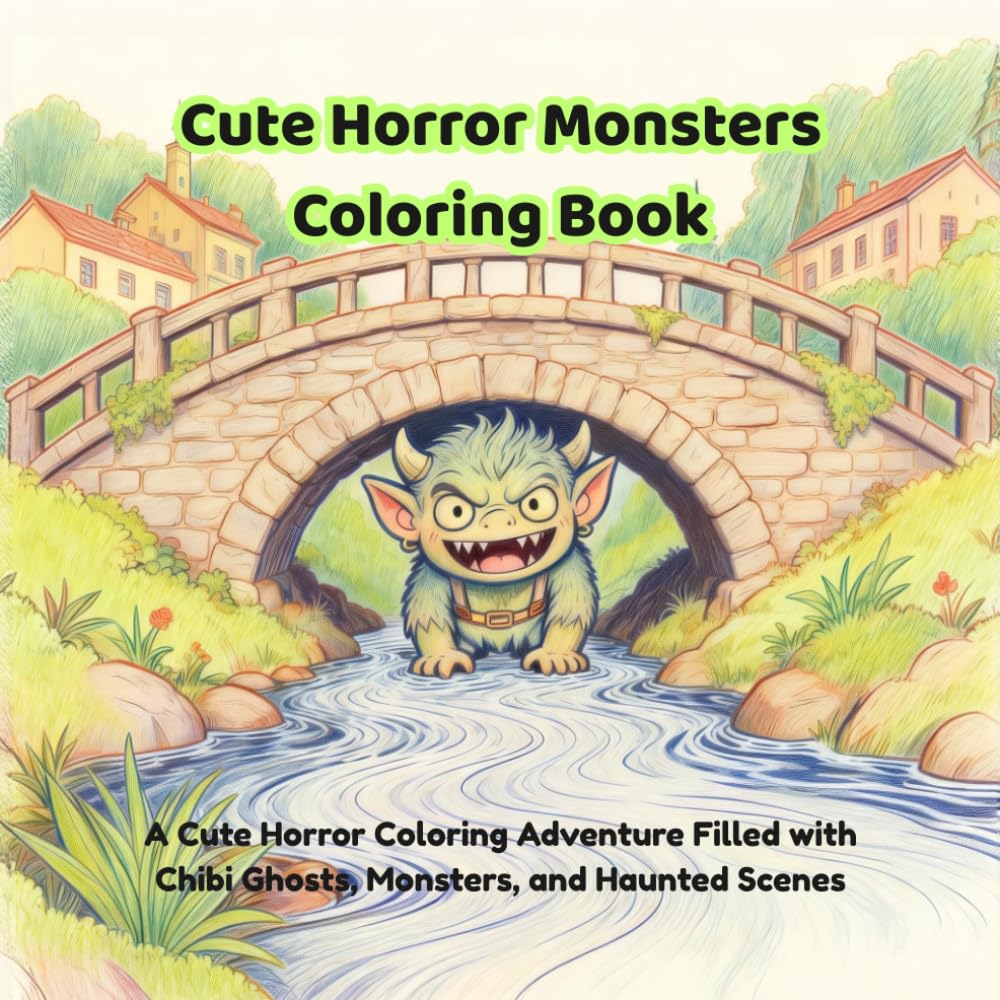 Cute Horror Monsters Coloring Book: 50 Fun and Spooky Chibi Creatures to Color – Ghosts, Vampires, Werewolves, Witches and Cute Creepy Monsters