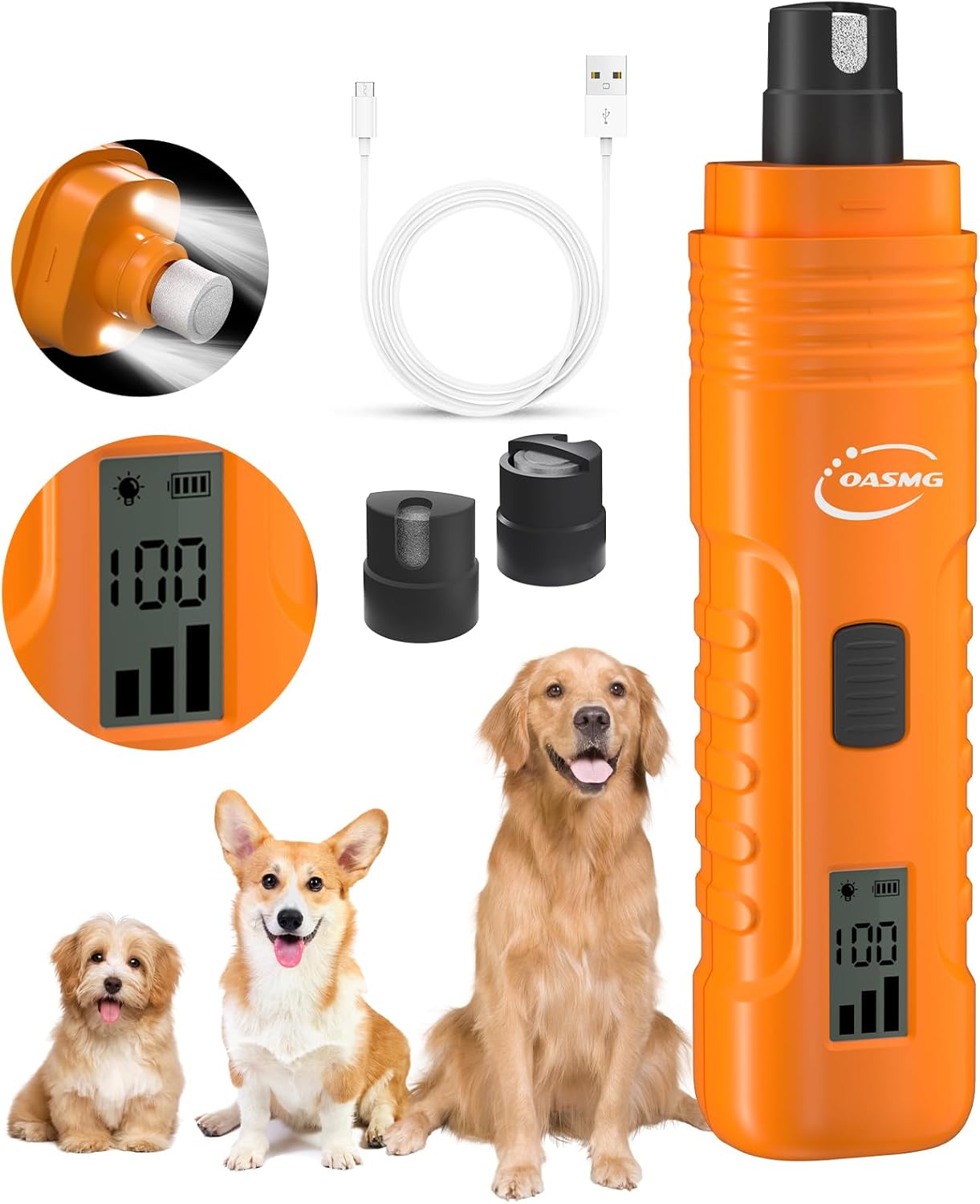 OASMG Dog Nail GrinderProfessional 3Speed Electric Re