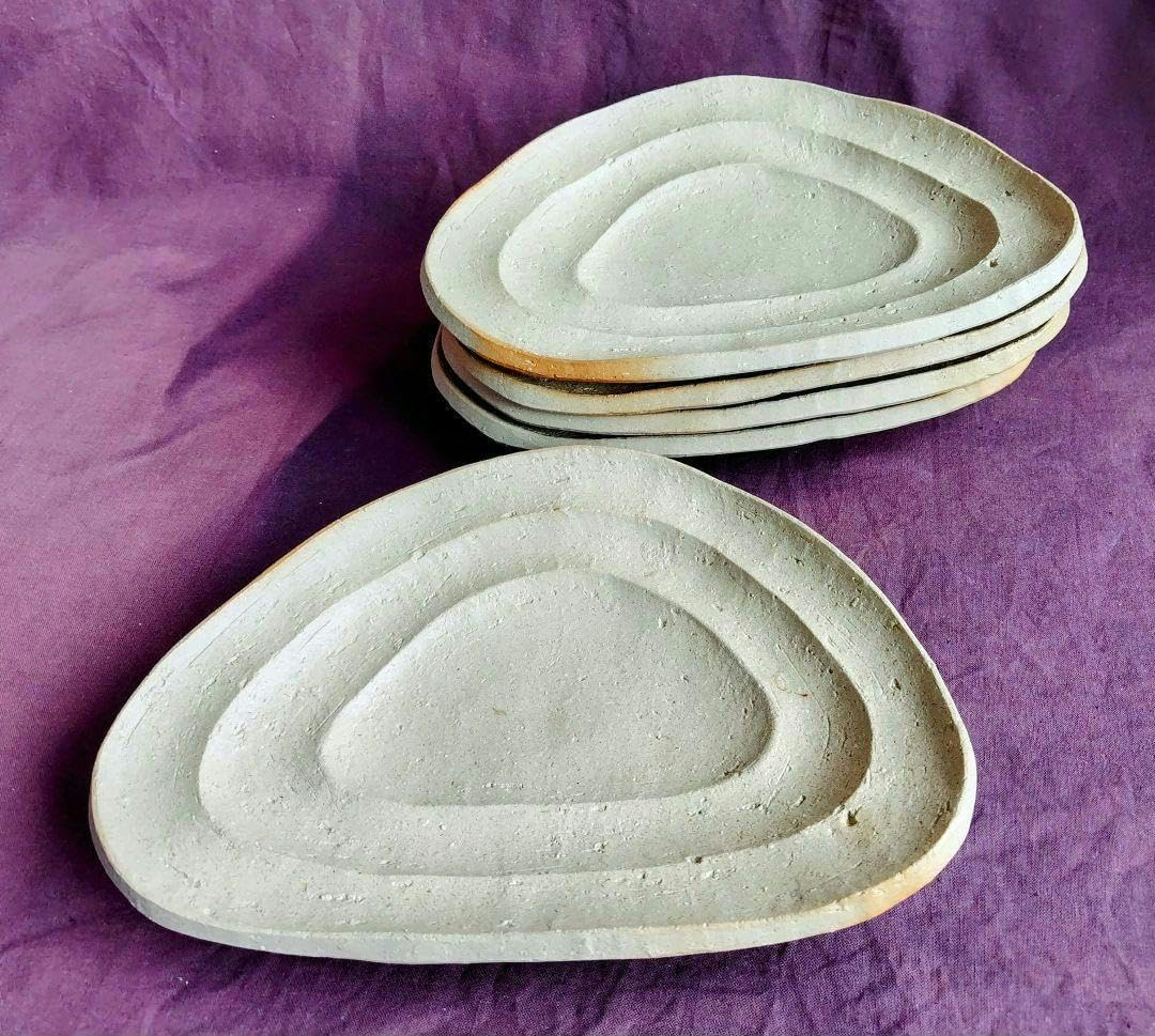 備前焼 葉型陶器5皿セット 備前焼 珍しい葉型陶器皿 薬味皿 5