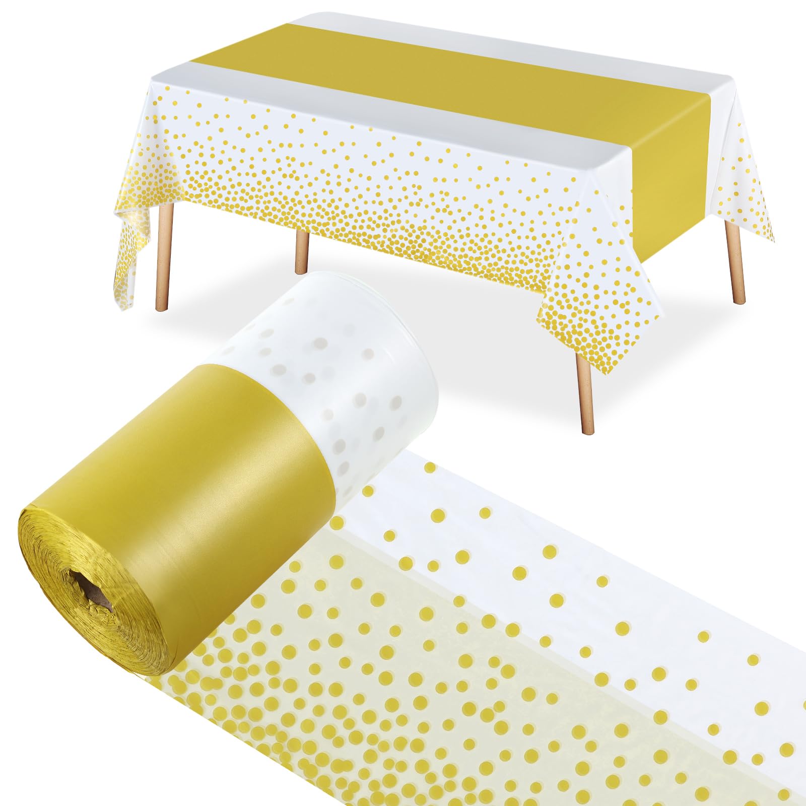 Kinlop Rouleau De Nappe Jetable Rectangulaire En Plastique Pour Discothèque, Mariage, Anniversaire, Remise De Diplôme, Décoration De Fête (champagne Doré, élégant) 101,6 Cm X 91,4 M