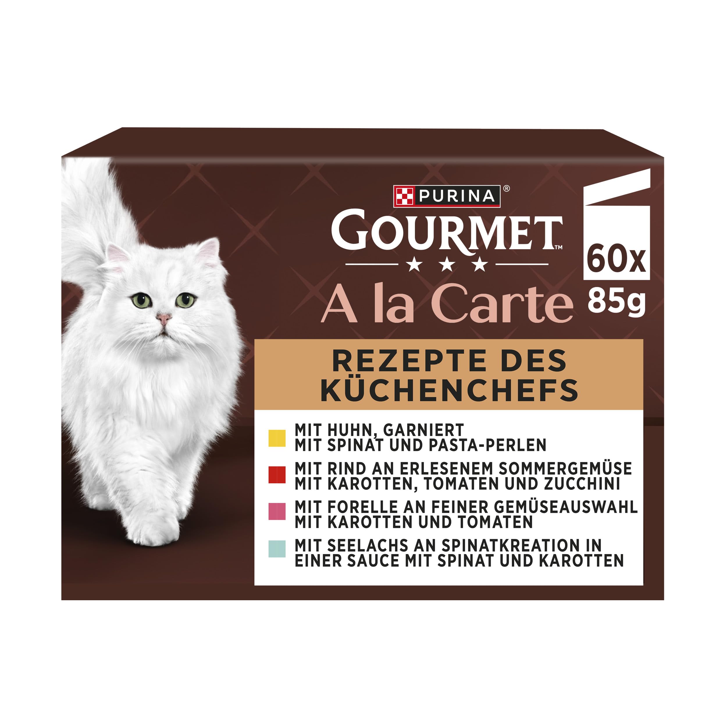 Gourmet A la Carte Katzenfutter nass, Sorten-Mix, 60er Pack (60 x 85g)