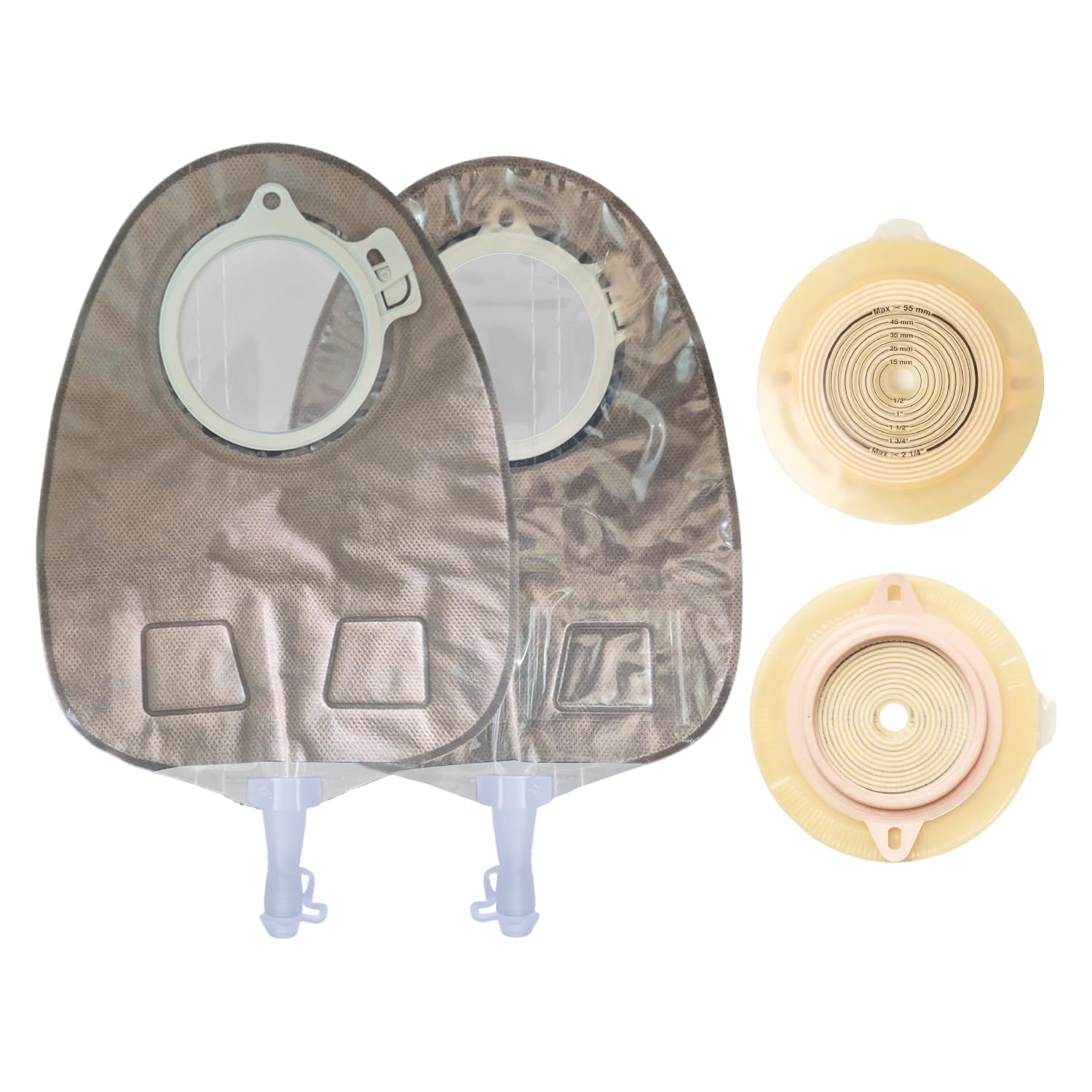 Coloplast 1972 Flat Base Plate 50mm with MED 11855 Transparent Urostomy Bag, 2-Piece Anti-Reflux Drainable Ostomy System, Secure Spiral Adhesive, Leak-Resistant Medical Pouch – PU 250 (2)-image-31