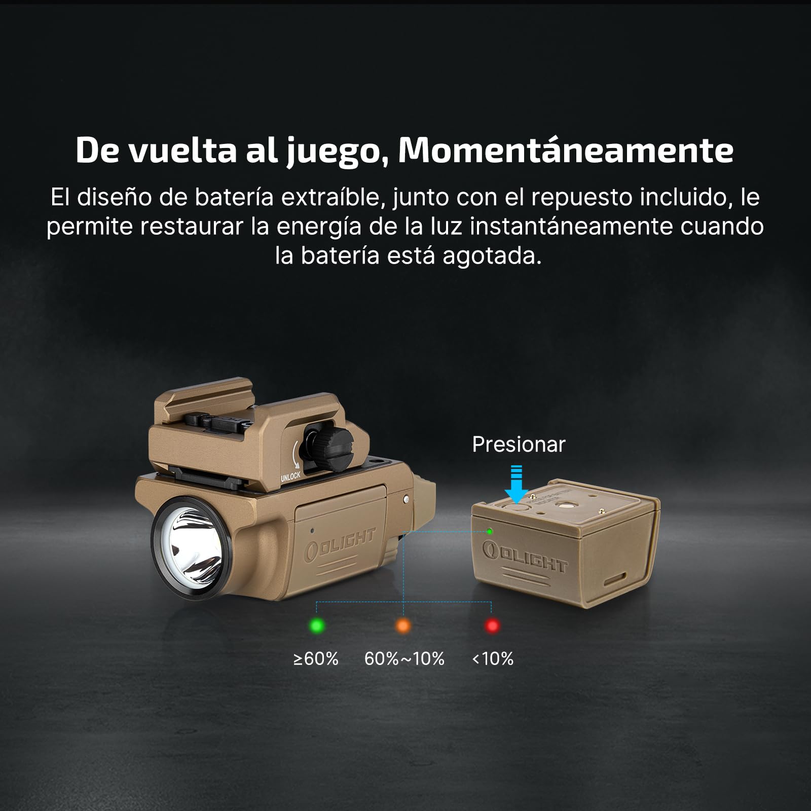 OLIGHT PL Mini 3 600 Lúmenes Alcance 100 Metros Duración de la Batería 76 Minutos Clip de Montaje con Tornillo