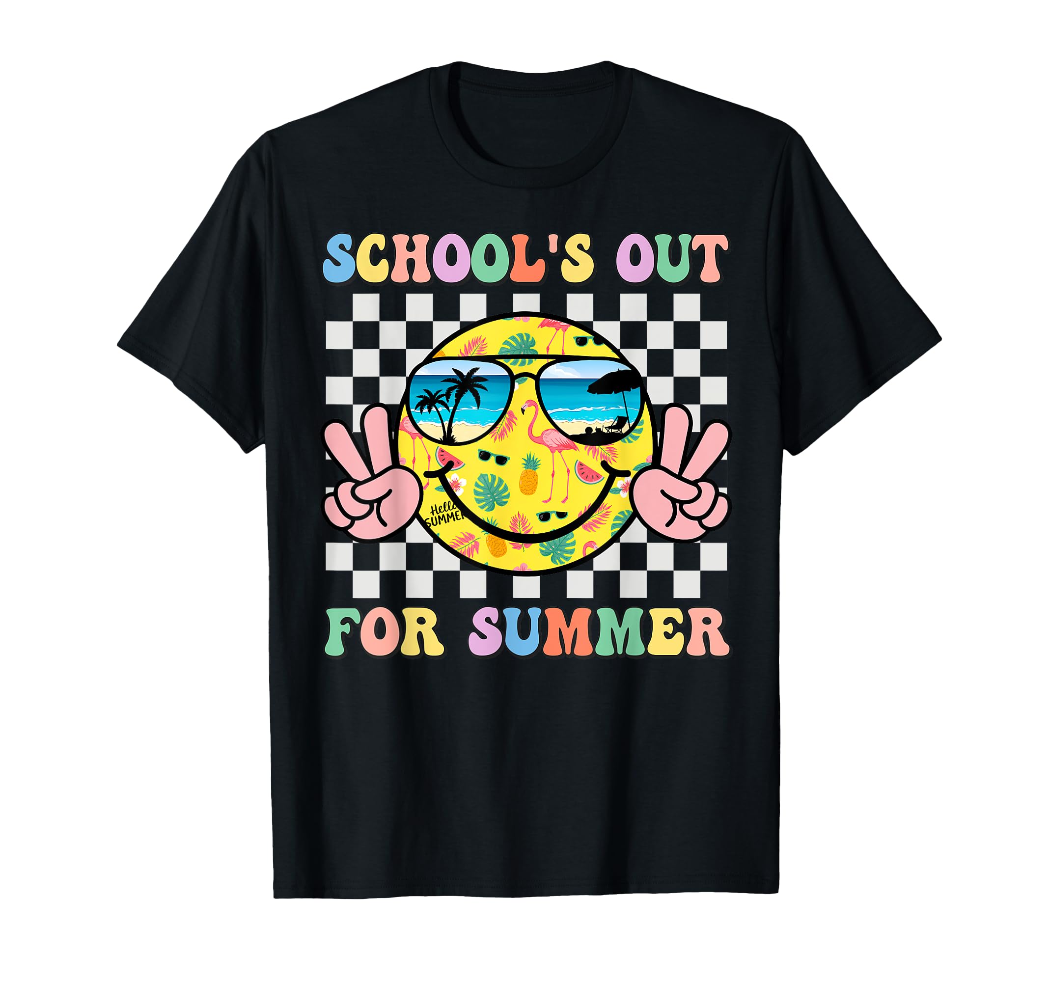 Schools Out for Summer Smile Teacher Kids Last Day of School T-Shirt