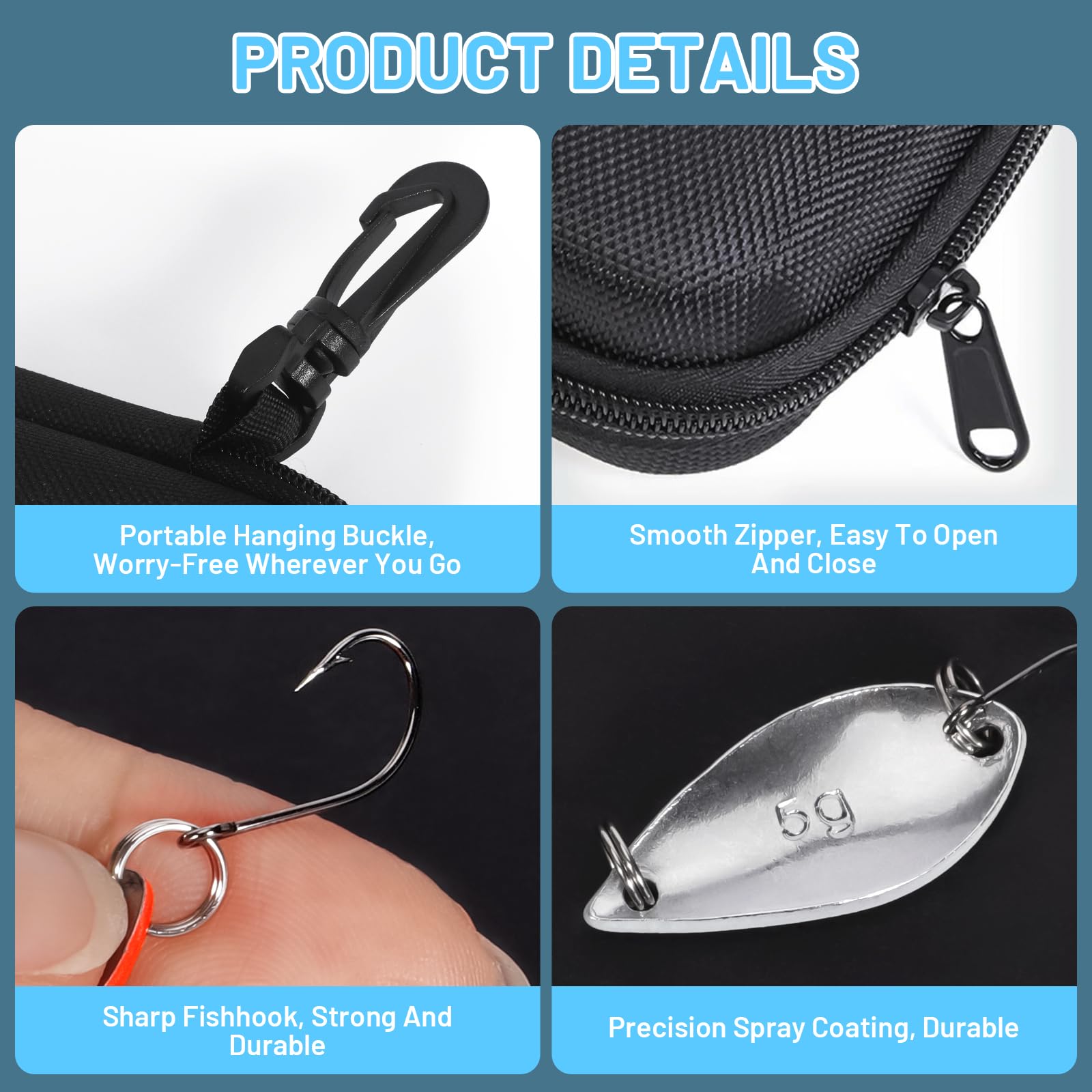 Esche Artificiali Spinning,18 Pezzi Cucchiaini da Pesca Esche,Cucchiaini Pesca da 2,5 g/3,5 g/5 g,Esche da Pesca con Borsa Portatile per Trota,Persico,Luccio