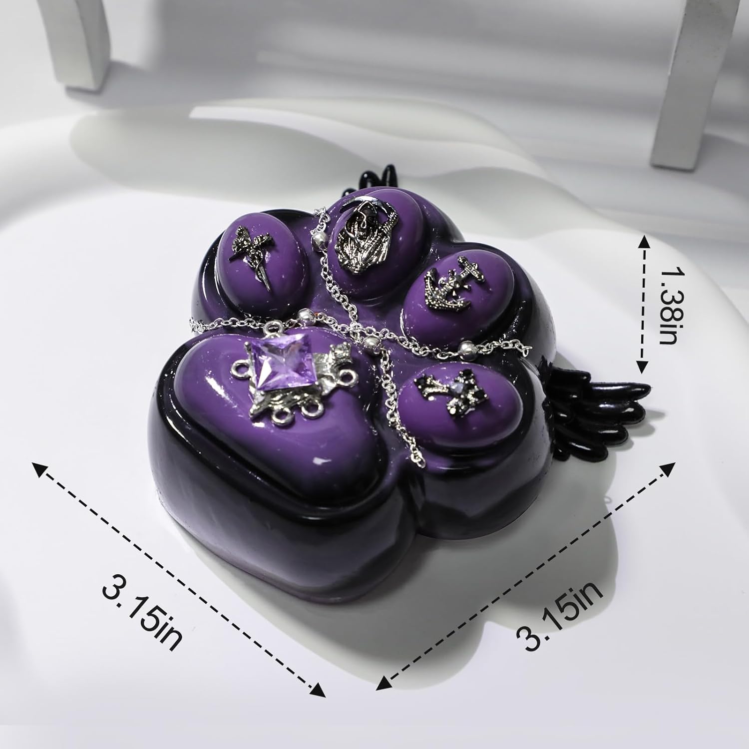 Giant Taba Squishy Paw - Fantasy Night Sky Themed Purple Squeeze Toy with Gothic Design, Great Gift for Lovers