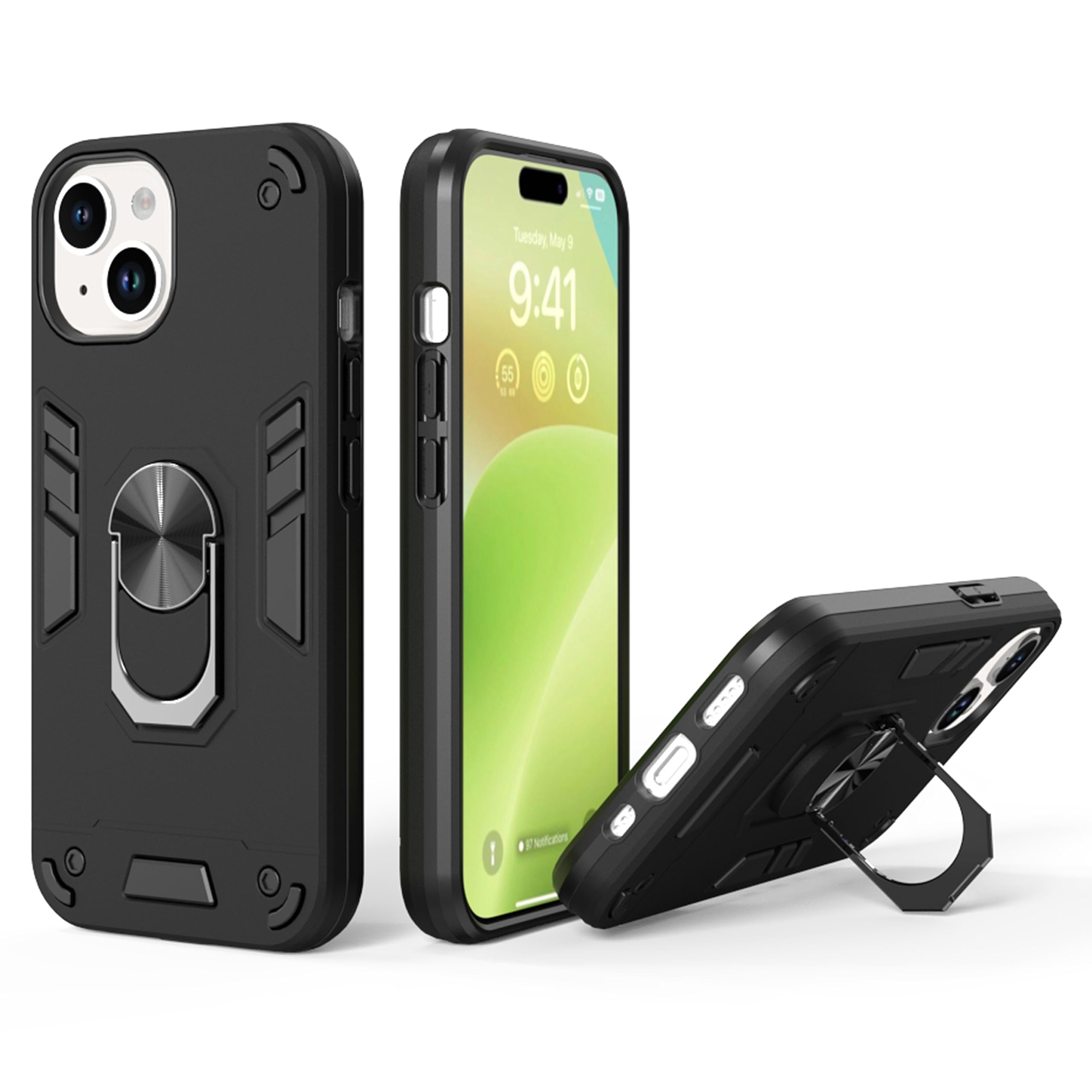 Zapcase Back Case Cover Compatible for iPhone 15 | Shock Proof Case Compatible for iPhone 15 with Camera Protection (Amor | Hybrid PC+TPU | Full Protection with Ring Holder Kickstand | Black) (B0CH8KYLHH) Amazon Price History, Amazon Price Tracker