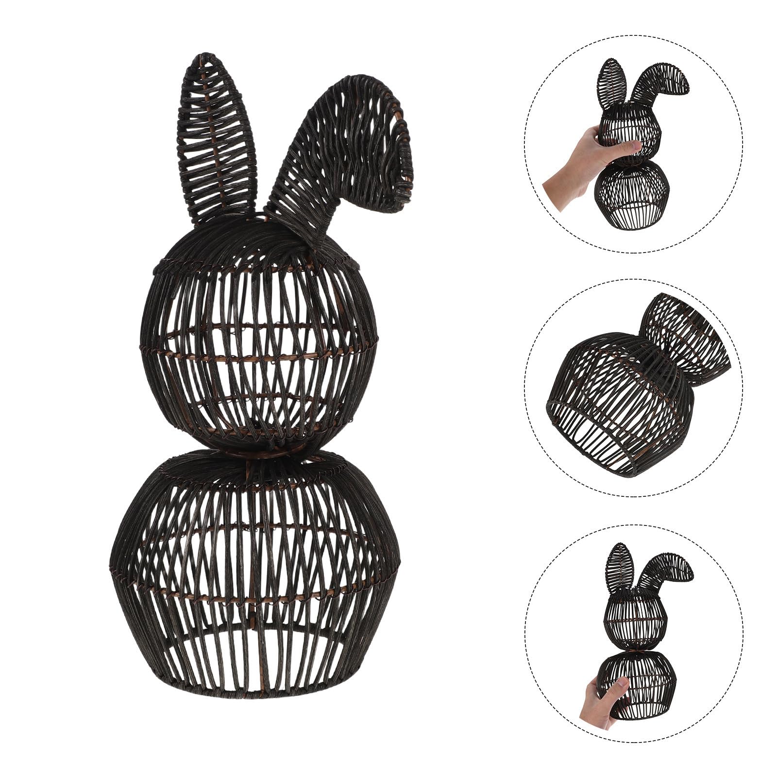 Coniglietto Intrecciato Leggero Decorazione Pasquale in Rattan Marrone e Facile da Assemblare Decorazioni Primaverili Artigianali per Tavolo e Camera da Letto
