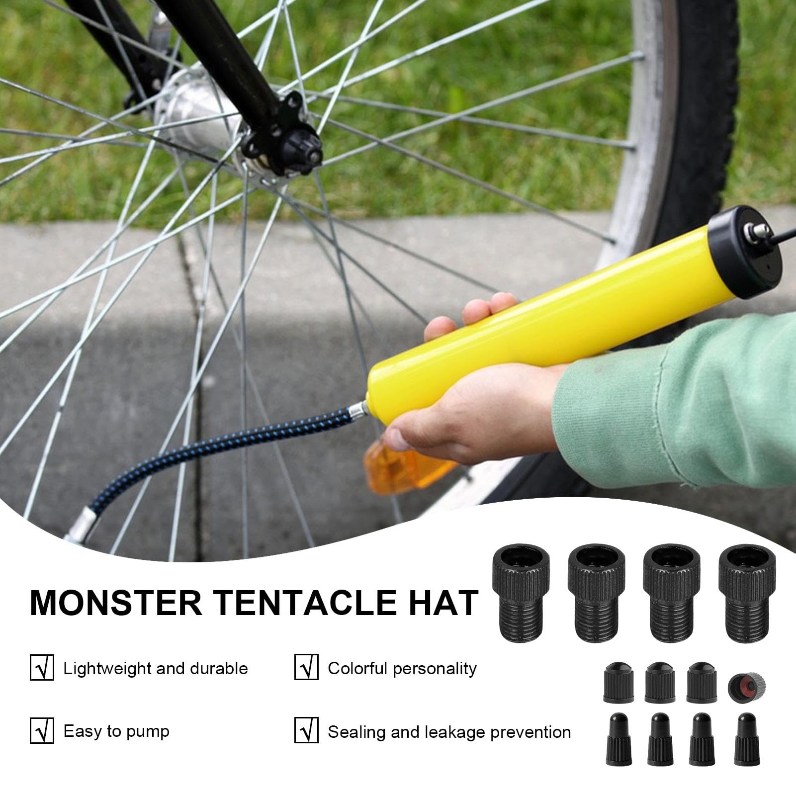 Adattatore per valvola per bicicletta - Convertitore adattatore in lega di | alluminio per compressore d'aria,Adattatore per pompa bicicletta, tappi per pneumatici per biciclette impermeabili