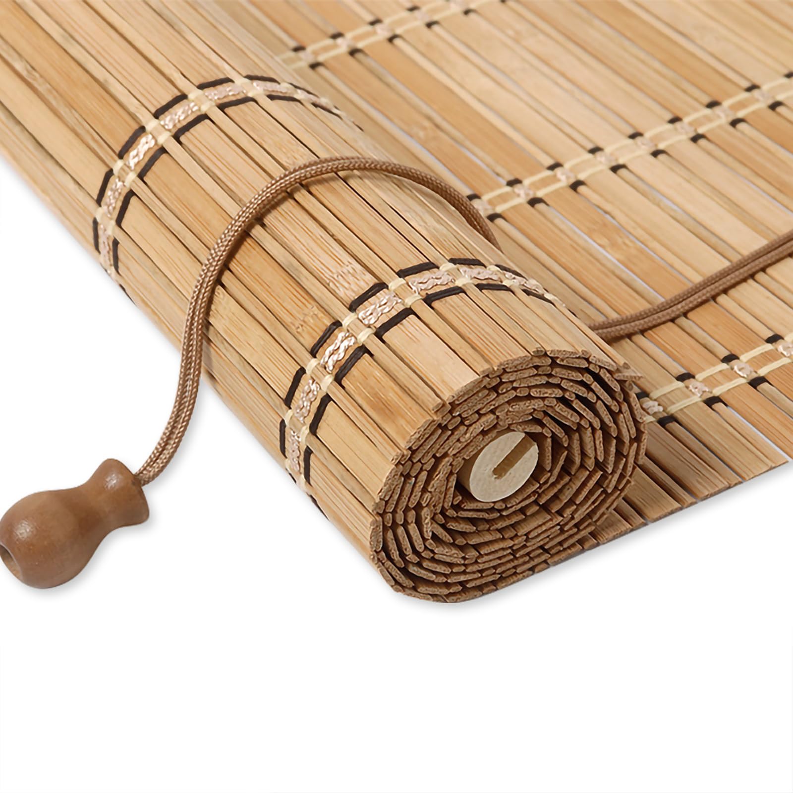 Cedario Natural Bamboo Blinds for Windows, Easy Install Bamboo Roller Blinds, Light Filtering Indoor Roller Blind for Living Room Bedroom Patio Garden Outdoor Places