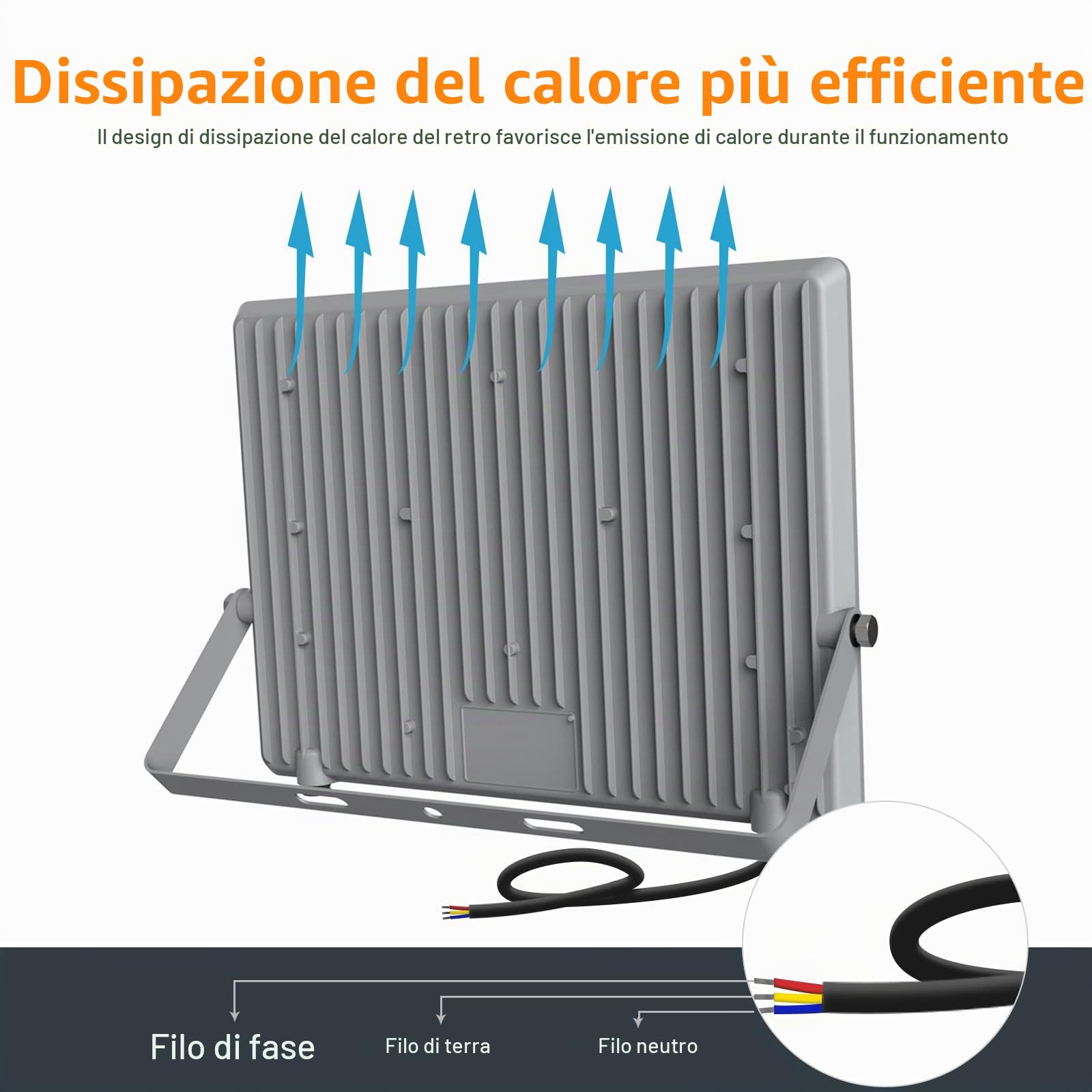 400W Faretto LED da Esterno, Tayire Faro LED 40000LM Super illuminoso faretti, 540 LEDs 6500K LED Luce Fari di sicurezza per Giardino, Corridoio, Casa, Illuminazione Interna ed Esterna