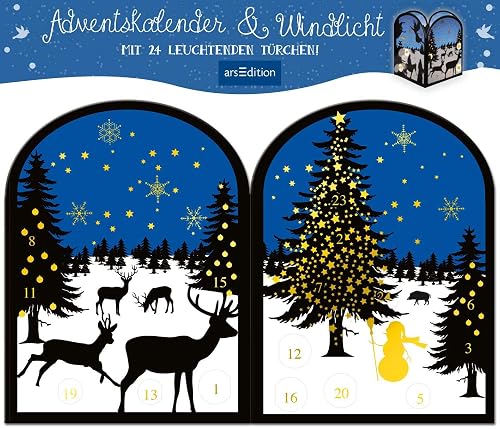Teelichthäuschen Winternacht: Adventskalender