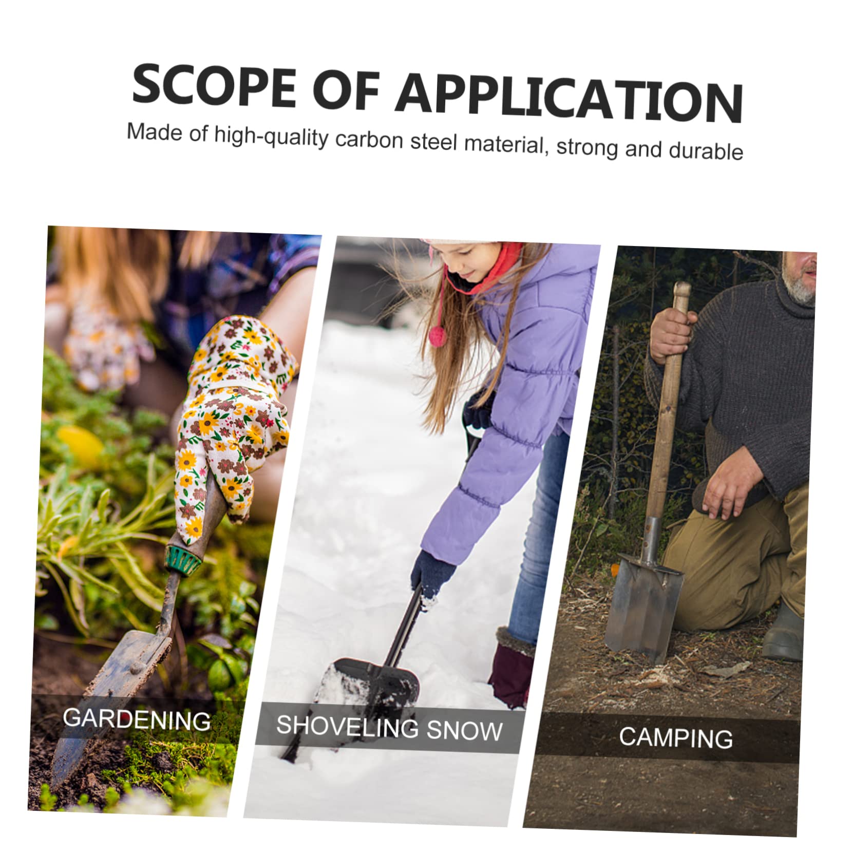 Yardwe Snow Shovel Compact Portable Folding Gardening Tool Sturdy Steel Blade