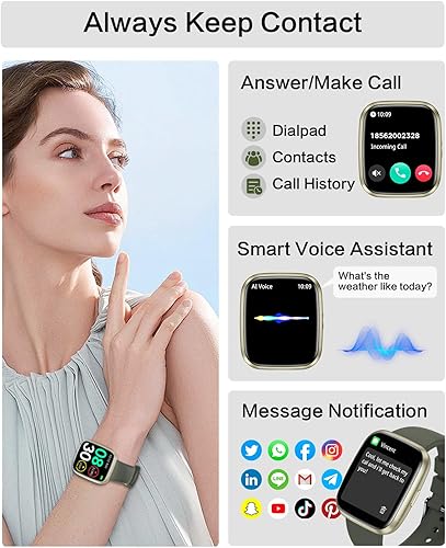Miniatura 2 de Relojes inteligentes para hombresmujeres, llamada Bluetooth de 1.75 pulgadas, reloj inteligente de voz AI, monitor de frecuencia cardíaca 247,
