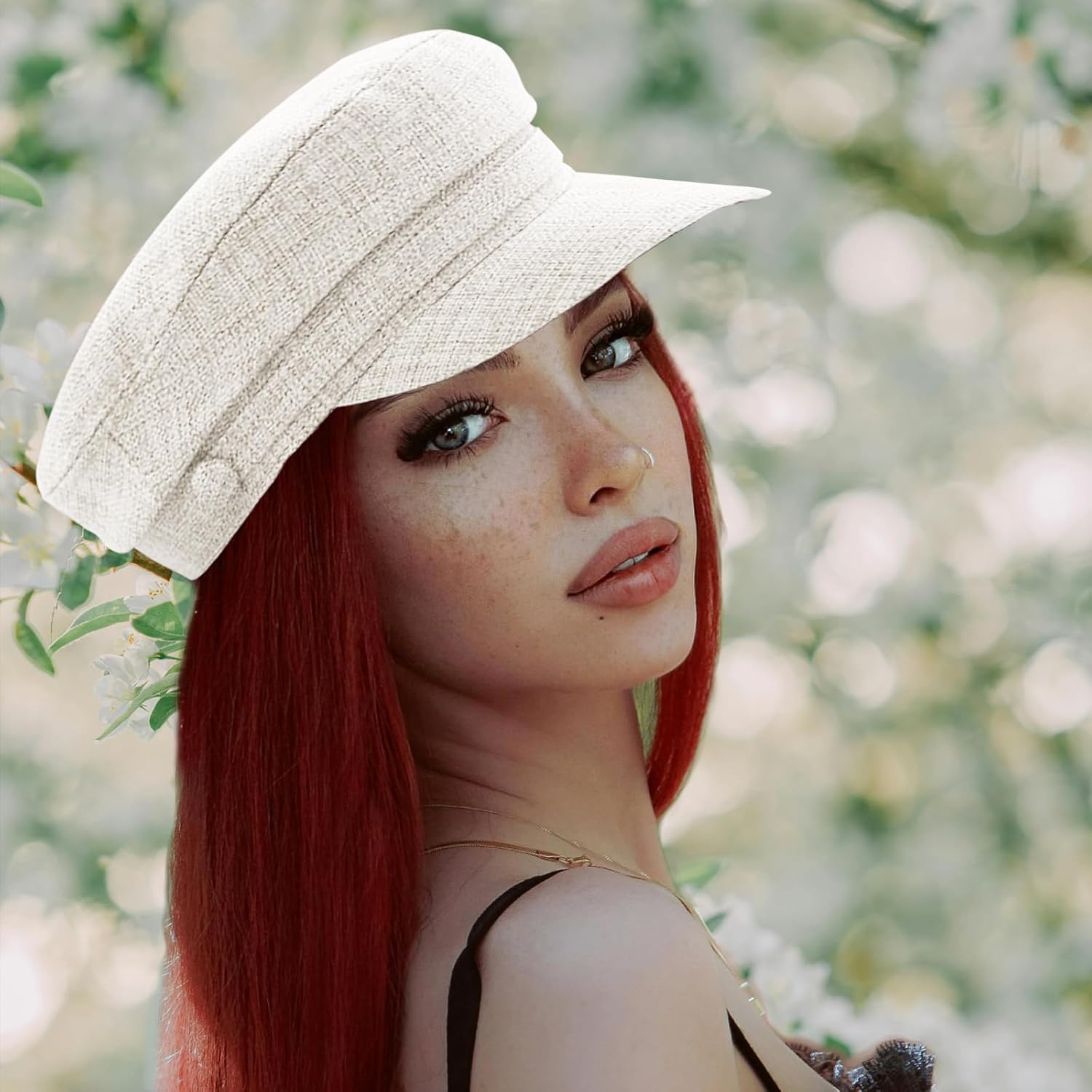 Summer Newsboy Hats for Women Fashion Breathable Baker Cabbie Cap Visor Beret Hat - Image 2