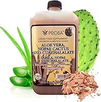 Vista 1 de YERBERO - PROSA Suplemento herbal de aloe vera, nopal, cactus y cuachalalate – 1L (33.8 fl oz / 1.05 qt) – con vitamina C para el apoyo digestivo e