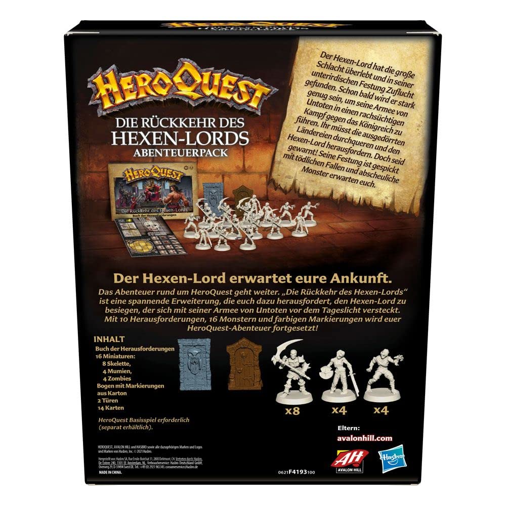 Hasbro Avalon Hill HeroQuest Die Rückkehr des Hexen-Lords Abenteuerpack, Dungeon Crawler Spiel ab 14 Jahren… – Ansicht 2