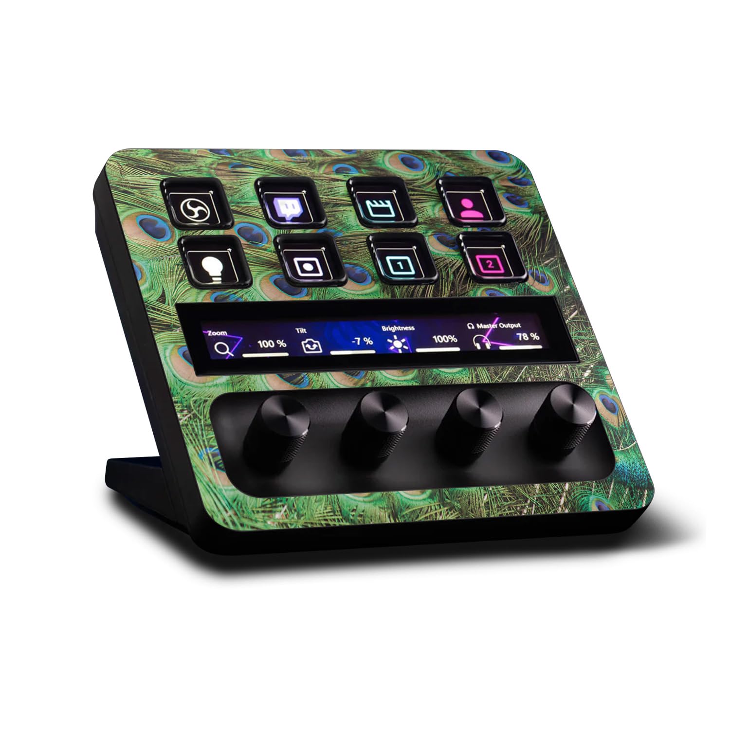 MightySkins Skin Compatible with Elgato Stream Deck + Peacock Pattern | Protective, Durable, and Unique Vinyl Decal wrap Cover | Easy to Apply | Made in The USA