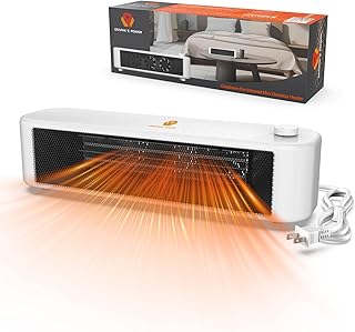 500W Graphene Desk Heater — Instant & Silent Mini Space Heater for Office, Bedroom & Dorm, Low-Wattage Portable Personal Heater with Overheat Protection & Safe-to-Touch Housing