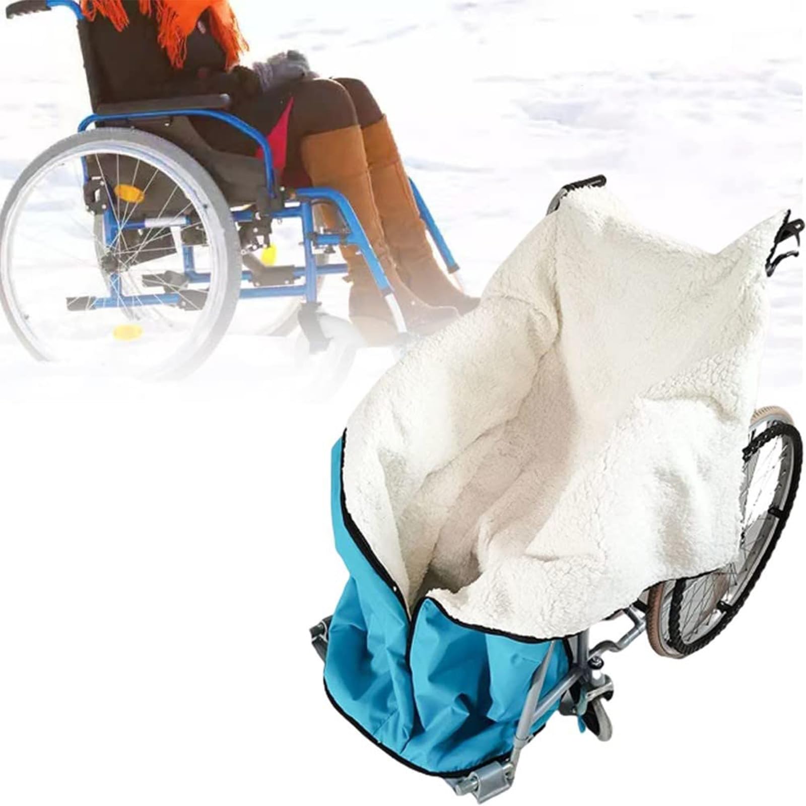 Manta Para Silla De Ruedas Cálida A Prueba De Viento, Saco Para Silla De Ruedas Con Forro Polar, Fundas Para Sillas De Ruedas Con Saco Deslizante Medio Envuelto Siamés, Para Accesorios Para Sillas De