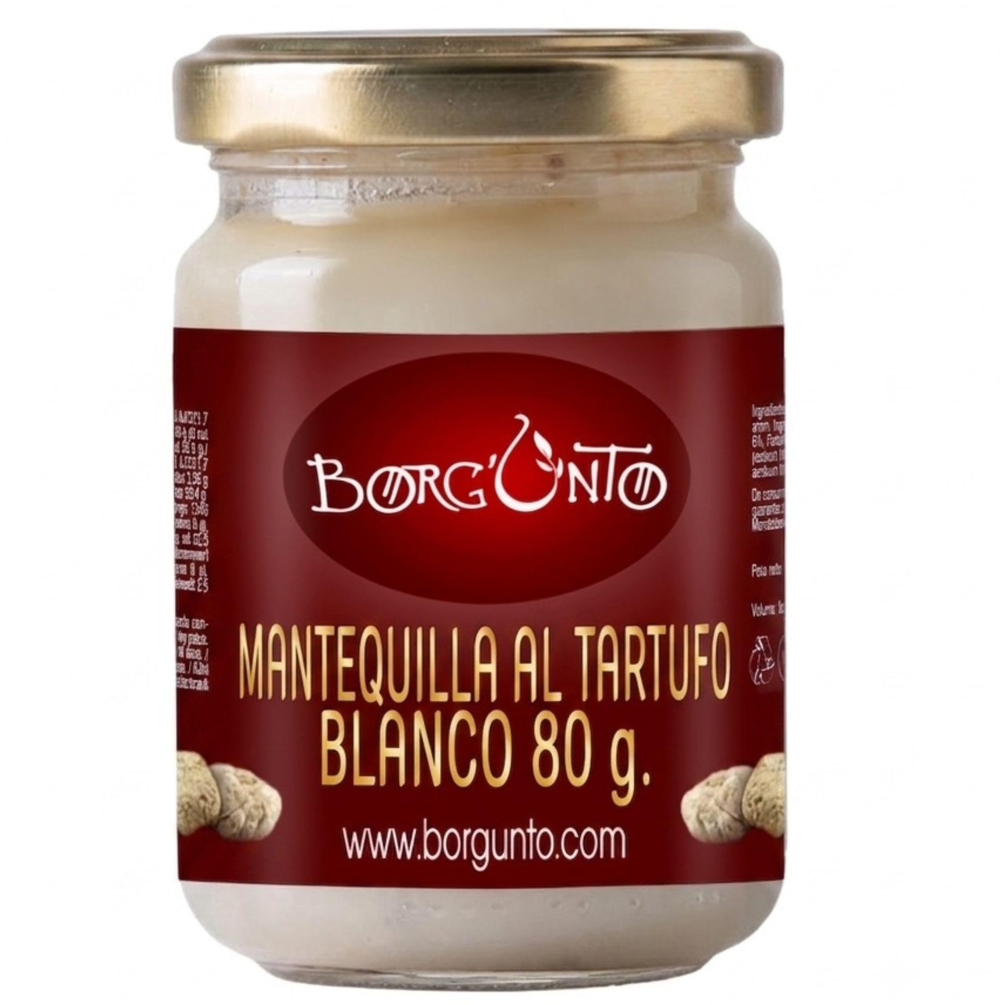 BORGUNTO | Mantequilla con Trufa 12 x 80g - Condimento Gourmet Artesanal per Entrantes, Primeros Platos, Segundos de Carne y Pescado y Crostini - Producto 100% Italiano