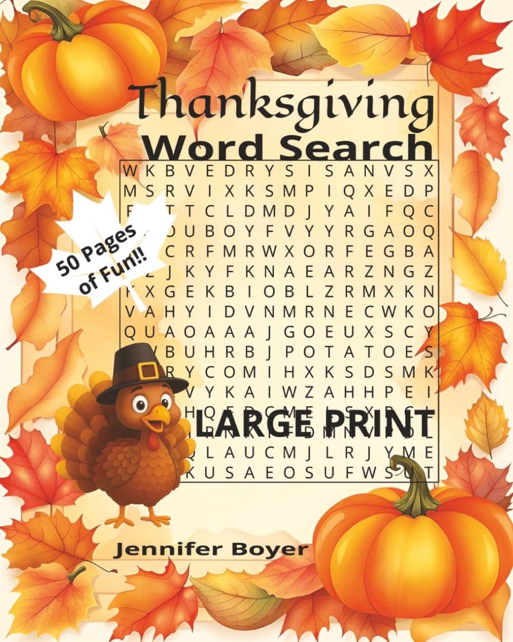 Thanksgiving Word Search: Thanksgiving Word Search, Large Print, All Ages