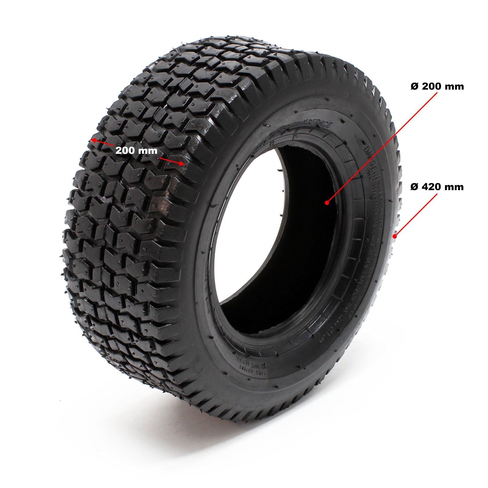 Wiltec 2x Reifenmantel 2x Schlauch für Aufsitzmäher/Rasentraktor 18x8.50-8 4PR Winkelventil