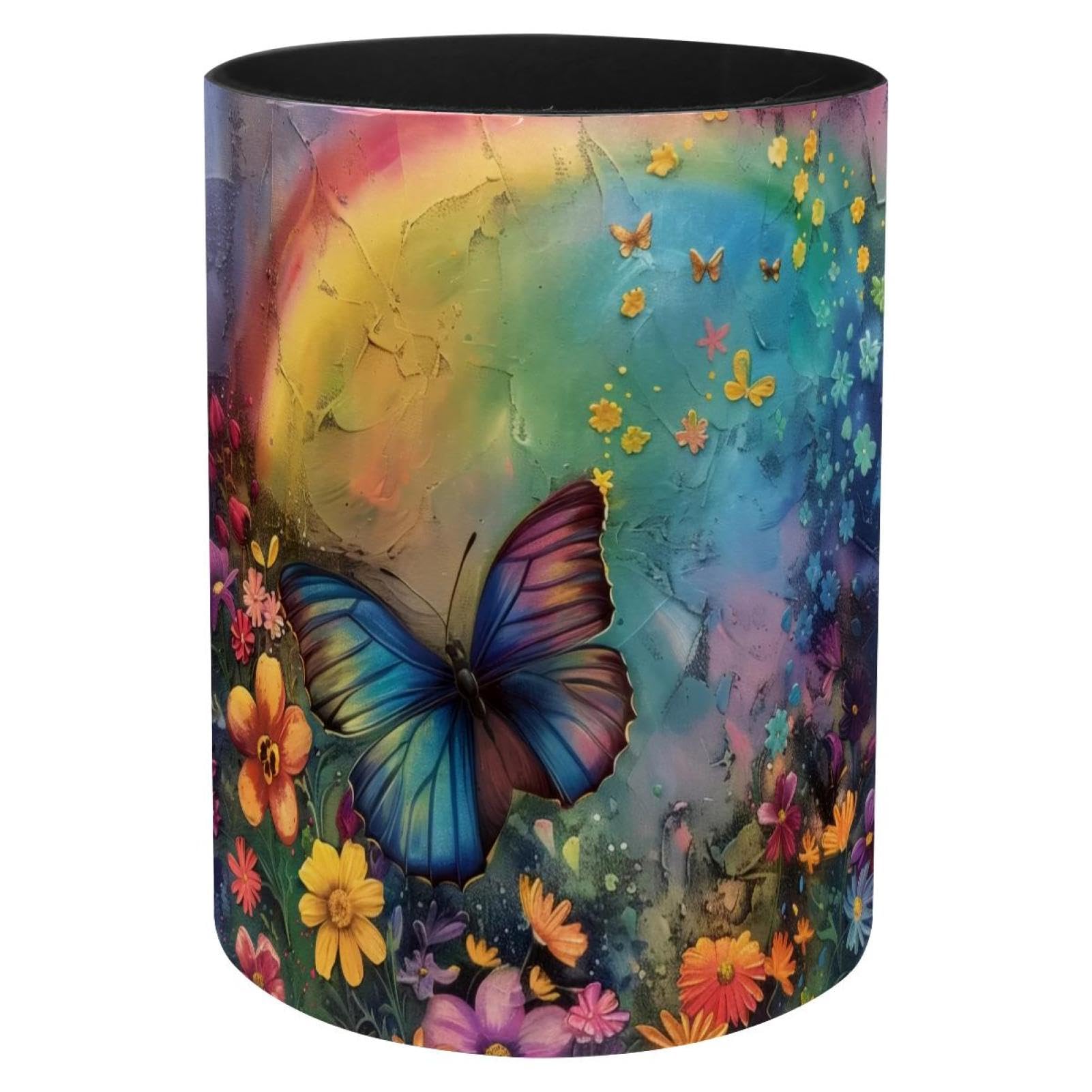 Porte-stylos en métal fleurs arc-en-ciel pour bureau et pinceaux