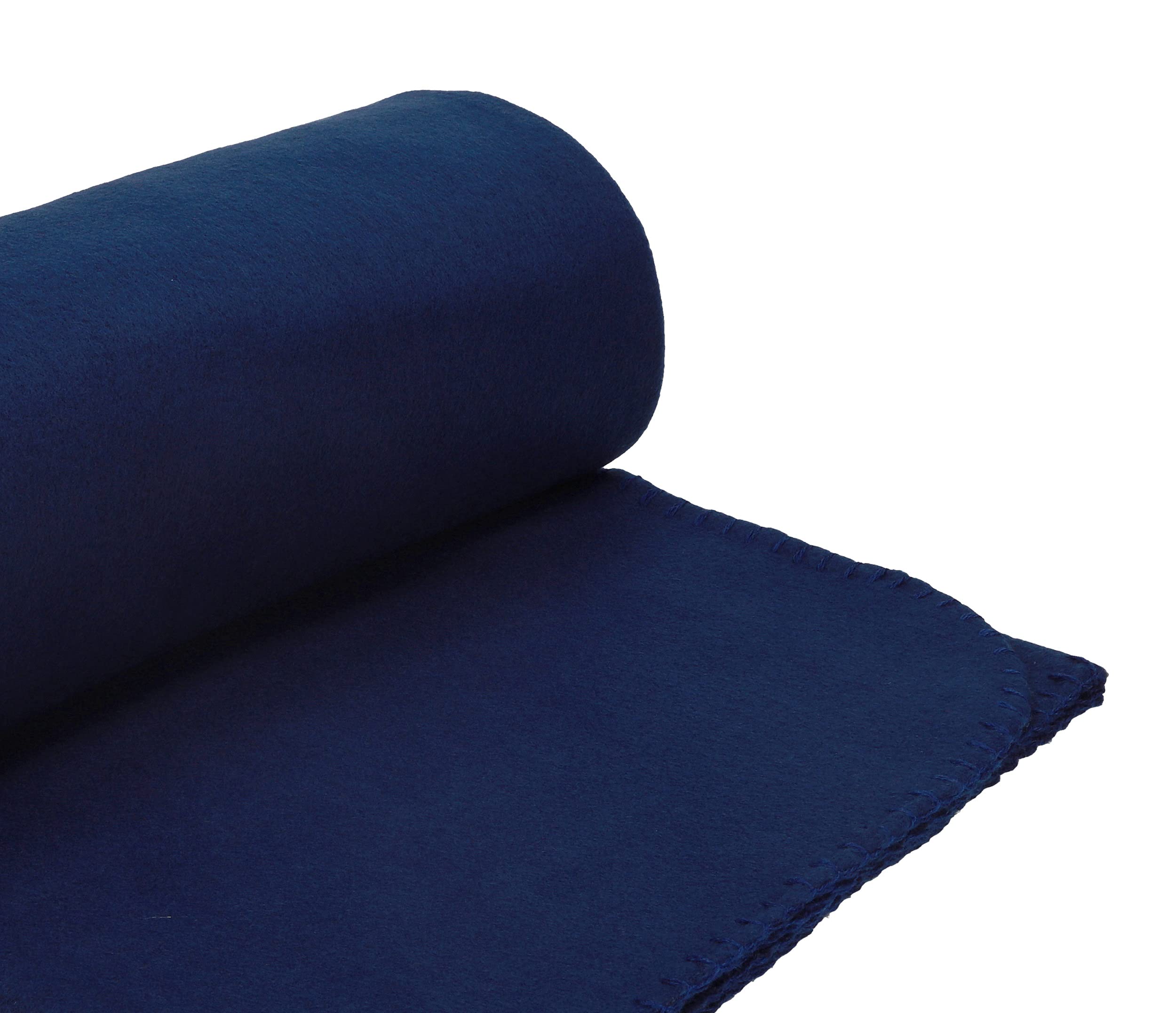 Betz Lot de 4 couvertures Polaires Plaids Taille 130x170 cm Couleur Bleu foncé