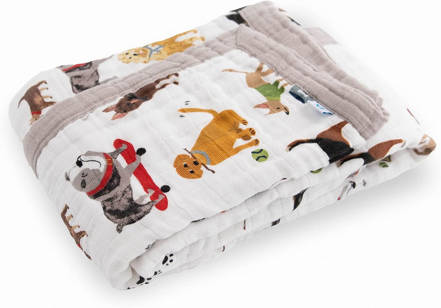 Woof Print Cotton Muslin Baby Quilt Blanket