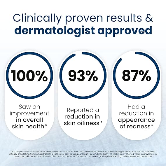 Clean Skin Club Clean Towels XL, 100% USDA Biobased Face Towel, Disposable Face Towelette, Eczema Association Accepted, Makeup Remover Dry Wipes, Ultra Soft, 50 ct per pack, 2 Packs, 100 Ct Total